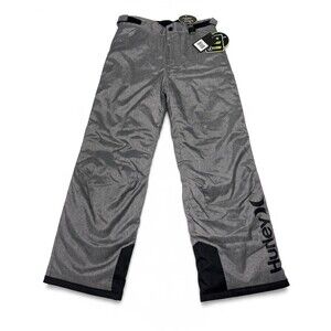 Hurley Boys Large Snowboard Ski Snow Pants Gray Water Resistant Adjustable NWT